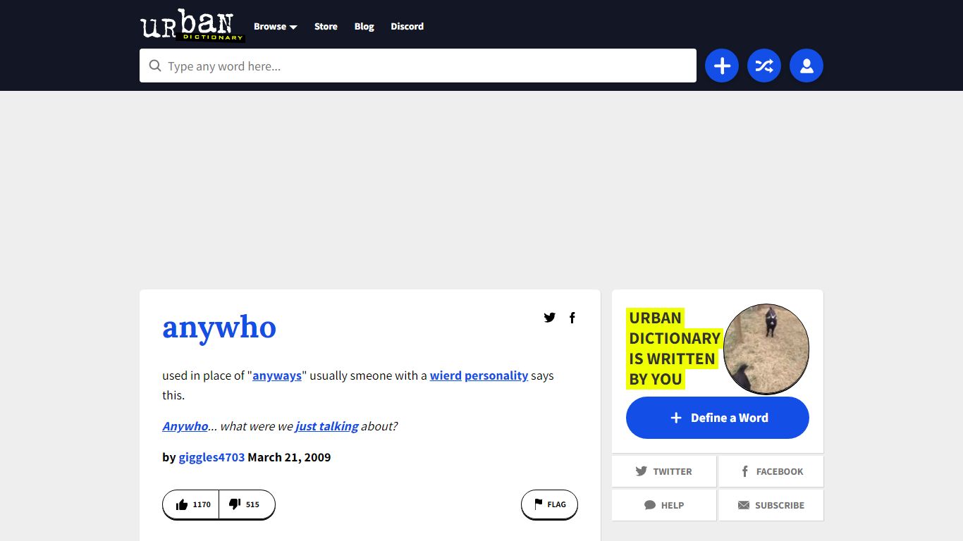 Urban Dictionary: anywho